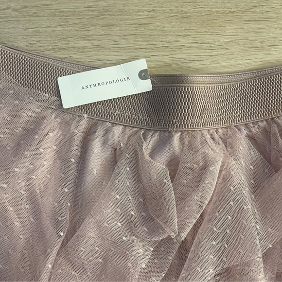 NWT Anthropologie Tulle Ruffled Skirt Pink Blush Rose Size Large - Picture 3 of 11